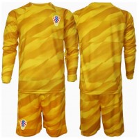 Camiseta Croacia Portero Primera Equipación Replica Eurocopa 2024 para niños mangas largas (+ Pantalones cortos)